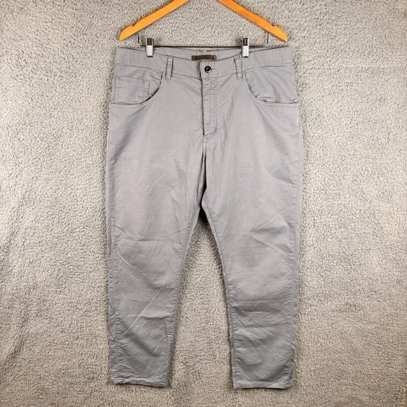 Robert Graham Pants Mens 38x29 Gray 5 Pocket Stretch Cotton Blend Stretch - Picture 1 of 8